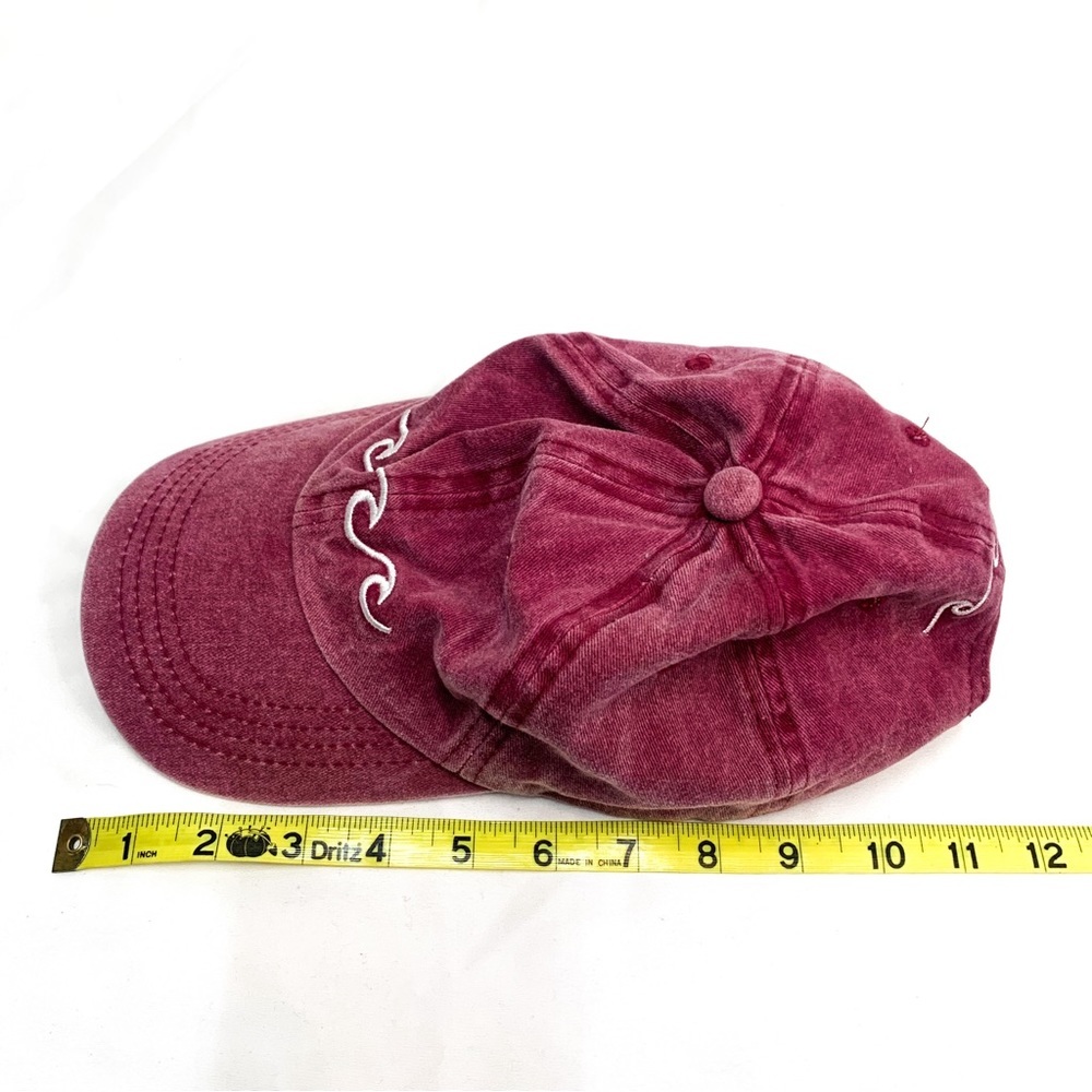 Marron Denim Retro Fadded Ocean Wave Logo Dad Hat - Picture 9 of 10